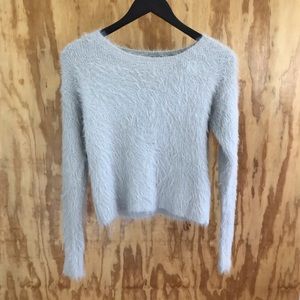 DKNY Light Gray Fuzzy Sweater